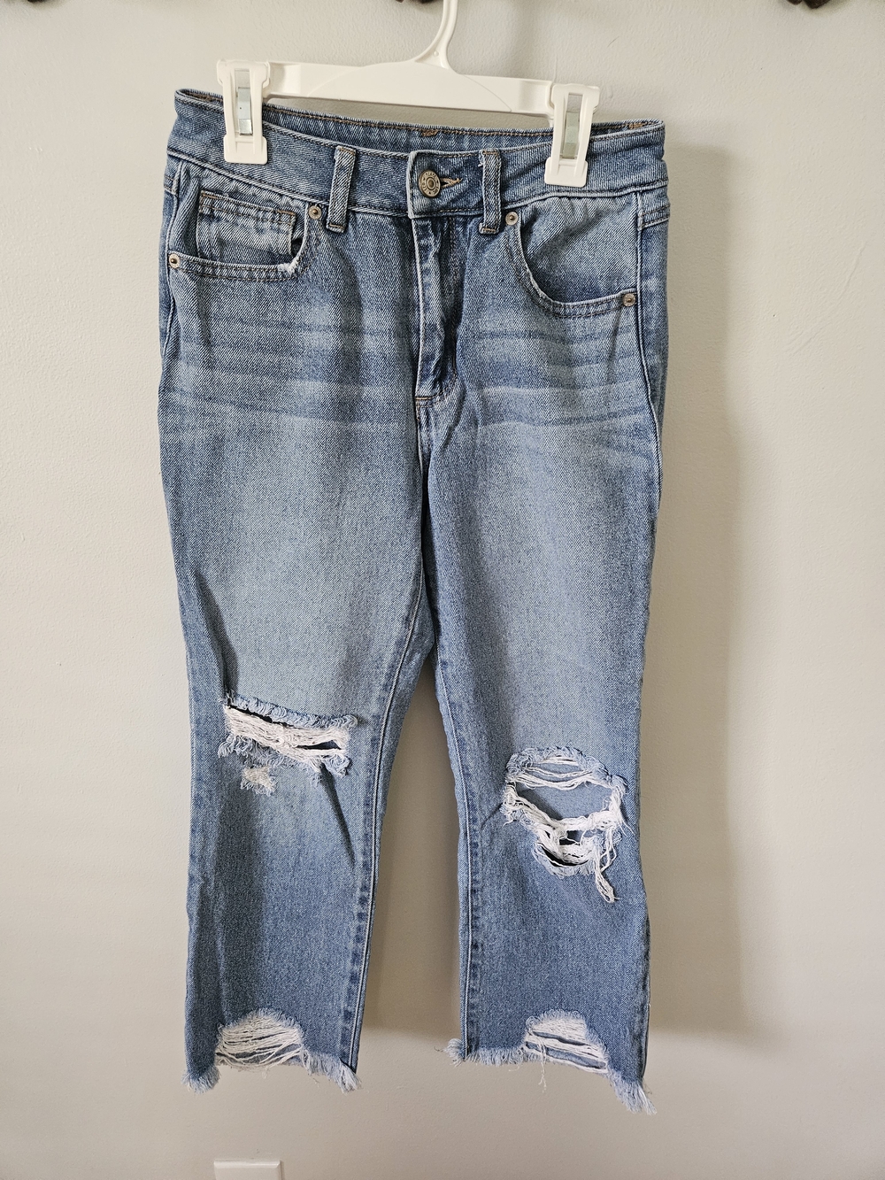 Rewash Light Blue Distressed Cropped Boyfriend Jeans